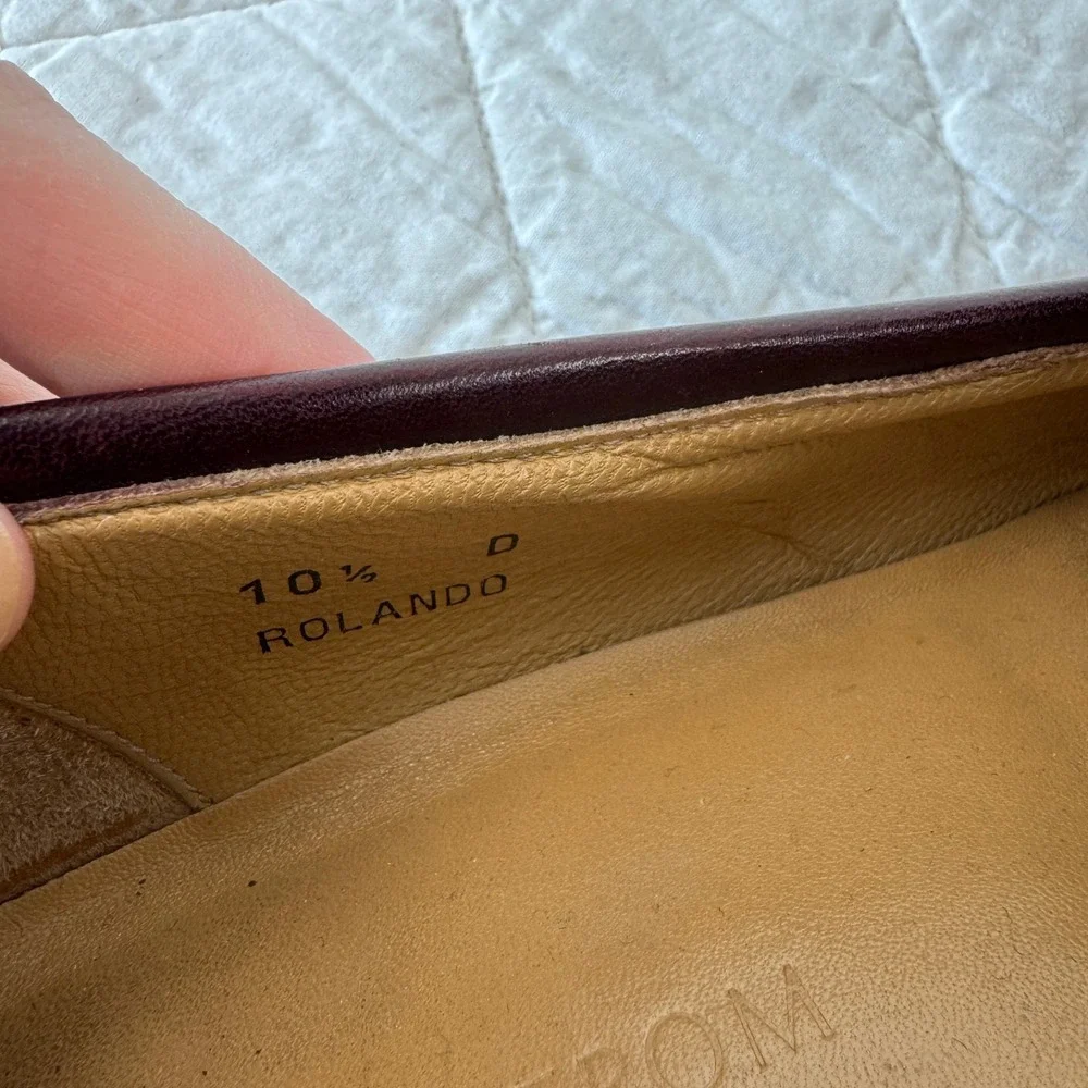 Nordstrom‎ Rolando Mens 10.5 D Burgundy Leather Tassel Kiltie Loafers Italy Flex